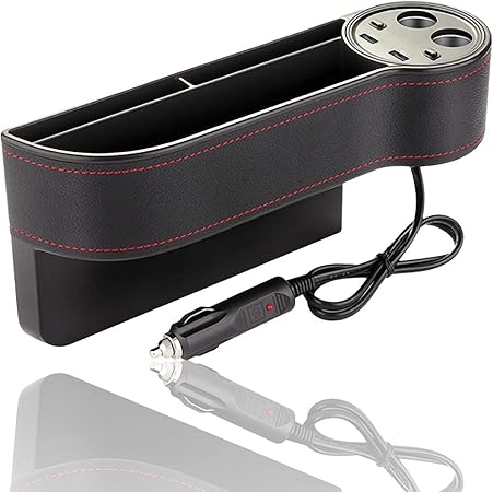 Amazon フェリモア 車用収納ポケット シガーソケット Usb給電 多機能 コンパクト型 小物入れ 飲物 隙間 ポケット ケース カバー 車 バイク