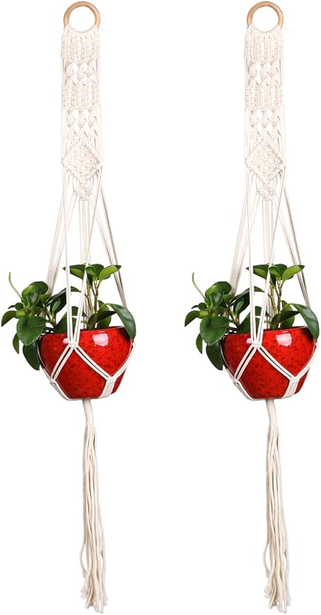 Amazon Co Jp Mengshen プラントハンガー ハンギングプランター 植物ボルダー 鉢 吊り下げ コットンロープ 家庭植物 多肉植物 観葉植物 インテリア 屋内 屋外 ホーム キッチン
