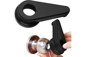 Impresa Door Knob Extension 2-Pack - Soft Black Rubber Compatible Only with 2"-2.5" Ball-Shaped Doorknobs - Slip-Resistant Grip & Easy Install - Adaptive Door Turner & Handle Gripper