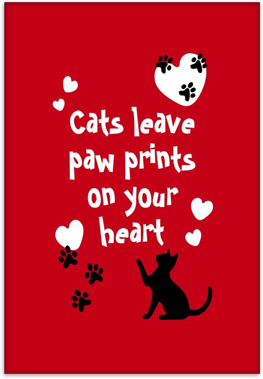 Cats Leave Paw Prints - Fridge Magnet