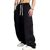 FCOOLYEET Mens Straight Leg Sweatpants Elastic Waist Drawstring Track Pants Loose Baggy Joggers Sweatpants with Pockets