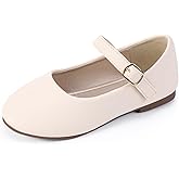 PANDANINJIA Girls Dress Shoes Flower Girl Ballet Pearl Flats Adela Wedding Party School for Toddler Little Kid