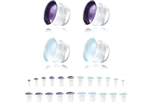 6ixGosh 4PCS Glass Gauges for Ears Stretching Kit 3mm-25mm Gradual Sizing Single Flare Plugs Clear Ear Stretch Expanders Earr