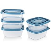 5PCS Food Containers Storage Sets(1000ML per Box),BPA-Free Rectangle Plastic Food Containers with Lids-Stackable Food Storage Box for School,Work,Travel and Meal Prep(Microwave and Fridge Safe)