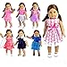 Barwa Clothes 5pcs Outdoor Casual Outfit Wear Dresses Clothes Fits for 18 Inches Dolls