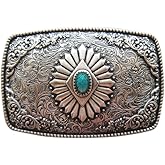 JEAN'S FRIEND Vintage Silver Plated Southwest Belt Buckle for Men also Stock in the US