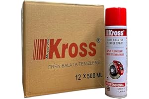 Kross Brake and Clutch Cleaner Spray 500ml/16.90 fl.oz. Pack of 12 Cans