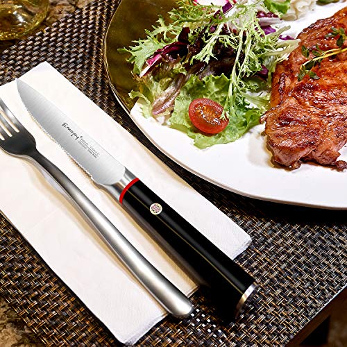 Emojoy Steak Knife Set, Serrated Steak Knives Set Of 6, German