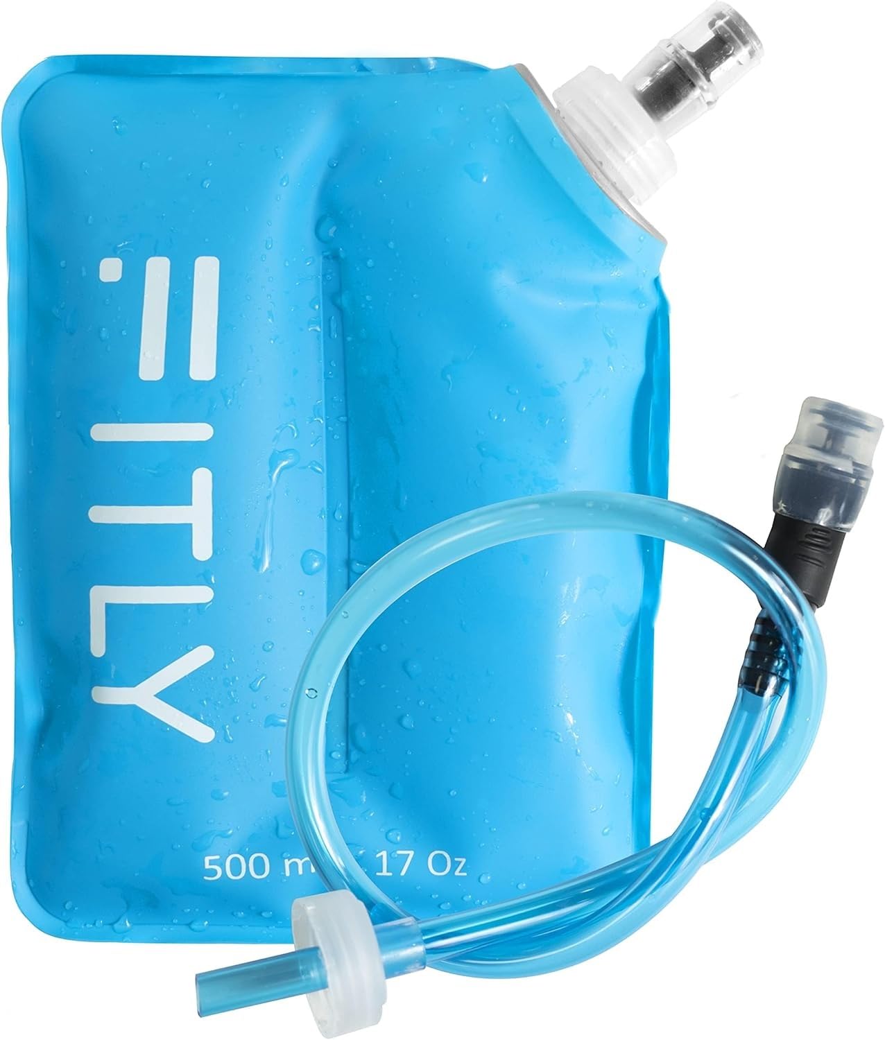 FITLY Soft Flask 500ml - Shrinks As You Drink Soft Water Bottle for Hydration On The Move - Collapsible Running Water Bottle, Hiking, Cycling - Soft Flask Running