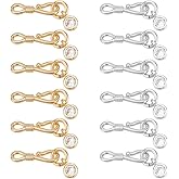 PH PandaHall 12pcs 14K Gold Plated S-Hook Clasps Silver Jewelry Clasp with Clear Cubic Zirconia Charm Necklace Connector Clasps Brass Hook Connectors for DIY Jewelry Necklace Bracelet Making