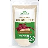 HerbaZest Amaranth Flour – 2 LB – USDA Certified Organic – Protein Rich, Vegan & Gluten Free Superfood – Great for Baked & Non-Baked Goods, Savory Dishes & More