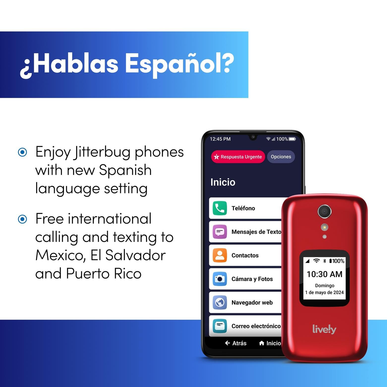 Lively Jitterbug Flip2 - Flip Cell Phone for Seniors - Not Compatible with Other Wireless Carriers- Must Be Activated Phone Plan- Graphite