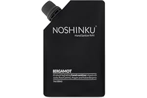 Noshinku - Hand Sanitizer Spray Refill Pouch for Hand Sanitizer Spray Bottles, Moisturizing Hand Sanitizer Refill, Natural Sanitizer Refill with 70% Sugarcane-Derived Alcohol, 100 mL, Bergamot