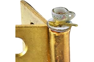 TWOHUA 2024 New Hinge Heads Decorative Topper Magnetic Door Decoration Home Curios Cup Miniature Pin Cute Art Decor Top Magnet Garage Windows Fairy Teacup Kit Set Rustic Subtle Tea Vintage (Green Spot)