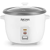 AROMA&reg; Rice Cooker, 3-Cup (Uncooked) / 6-Cup (Cooked), Small Rice Cooker, Oatmeal Cooker, Soup Maker, Auto Keep Warm, 1.5 Qt, White, ARC-363NG