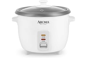 Aroma Housewares Aroma 6-cup (cooked) 1.5 Qt. One Touch Rice Cooker, White (ARC-363NG), 6 cup cooked/ 3 cup uncook/ 1.5 Qt.