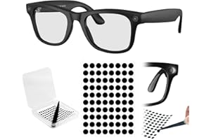 VERVEONIX 100PCS Partial Dimming LED Light Blocking Stickers for Ray-Ban Meta Wayfarer/Skyler/Headliner/RayNeo V3 with Case & Tweezer, 50% Light Reduction, Camera Function Remains Active