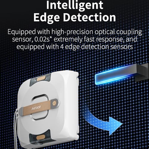 Airbot W3 Window Cleaning Robot - Dual Nozzles with Ultrasonic Spray,Intelligent Path Planning,11000Pa Suction Power,Edge Detection Technology,UPS 20min,4 Cleaning Modes,MiHome Control Mijia Ecosystem