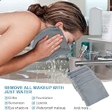 URAQT 5 Pack Microfiber Face Cloths Makeup Remover Washable Grey 40x17cm view 4