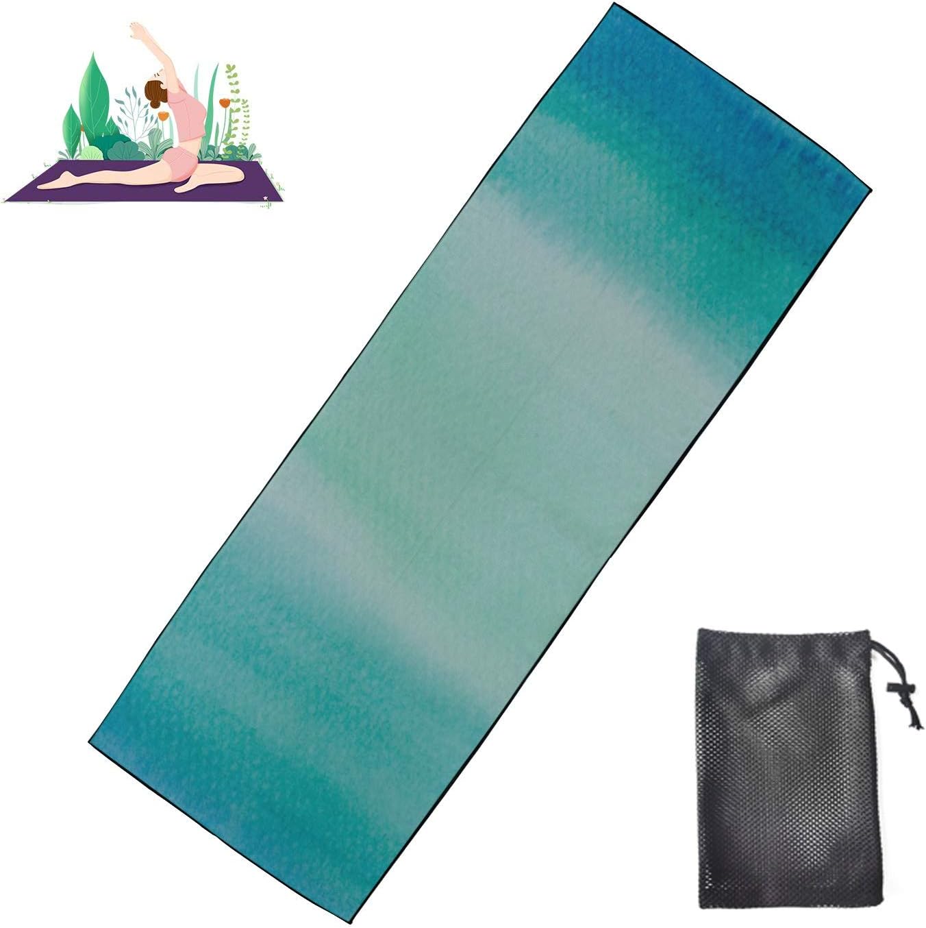 Outside Yoga Mat Blue Teal Color Art Watercolor Yoga Mat Non Slip Men