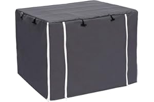 MOREZI Dog Crate Cover for Wire Crates Kennel 2 Doors Heavy Duty Waterproof Windproof Soundproof Pet Cage Cover Home Decoration - Cover only - Dark Grey - Fits 42 Inch Crates