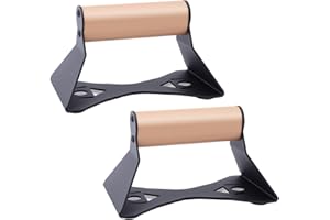 Wood Push Up Bars, Solid Wooden Parallettes Bars with Sturdy Metal Bracket, Anti-Slip Handstand Bars for Calisthenics, Fitnes
