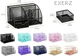 EXERZ Desk Organiser Mesh Desk Tidy Caddy Multifunctional 7 Compartments Black view 3