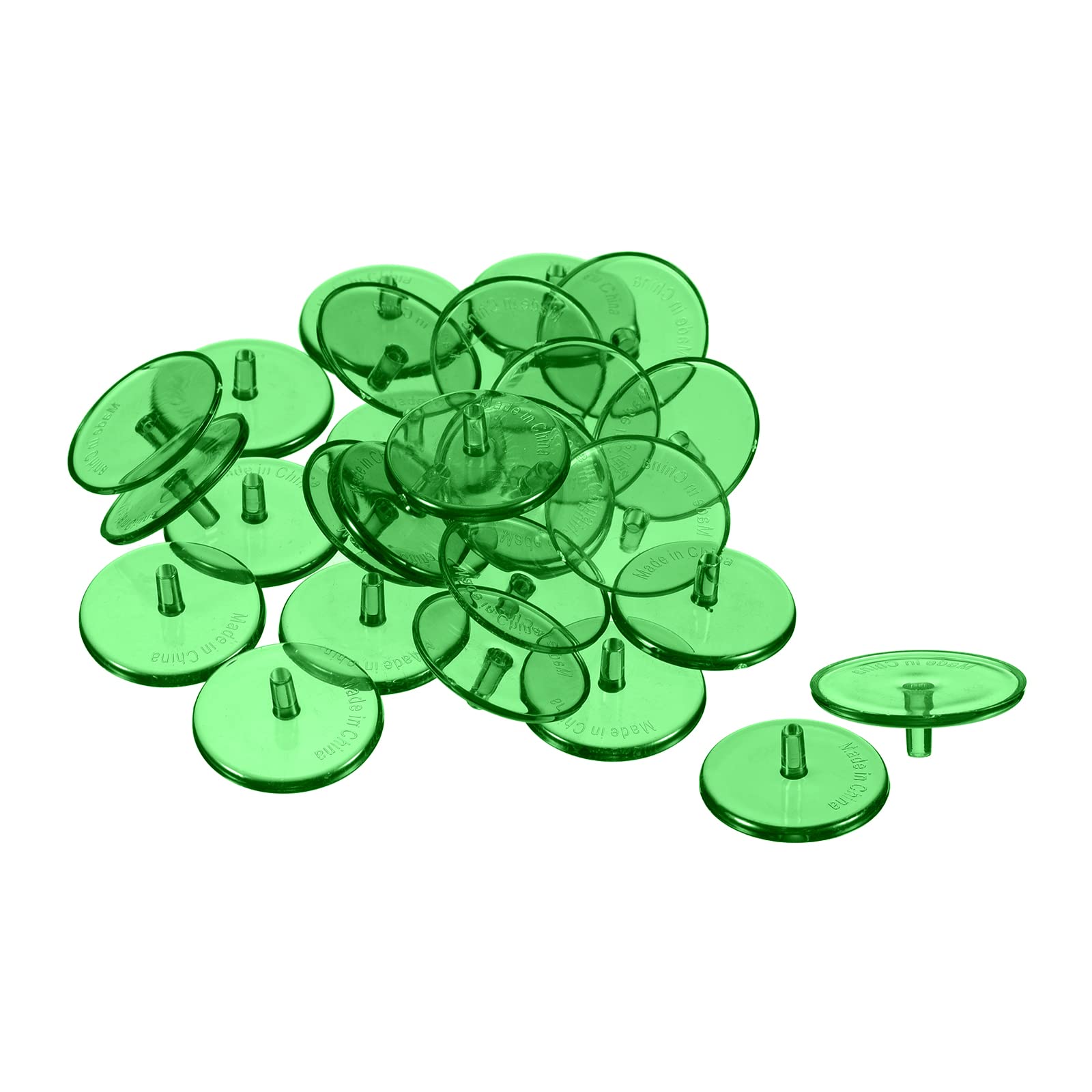 PATIKIL Golf Ball Marker, 100 Pack 24mm Round Transparent Flat Position Mark Places Marking Tool Golf Sport Accessory, Green