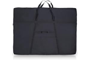 JJRING Extra Large Dacron Waterproof Light Weight Art Portfolio Tote Bag, 37'' x 49'' for 36'' x 48'' Black Carrying Storage Case For Poster, Sketching, and Drawing