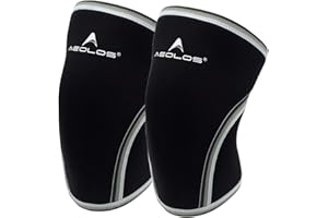 AEOLOS Knee Sleeves (1 Pair)，7mm Compression Knee Braces for Heavy-Lifting,Squats,Gym and Other Sports (Large, Black)