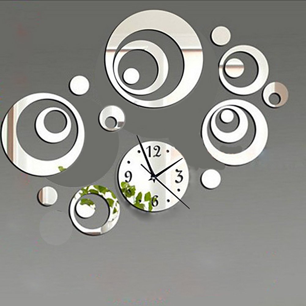 DIY Decorative Modern Mirror Wall Clock Sticker Acrylic
