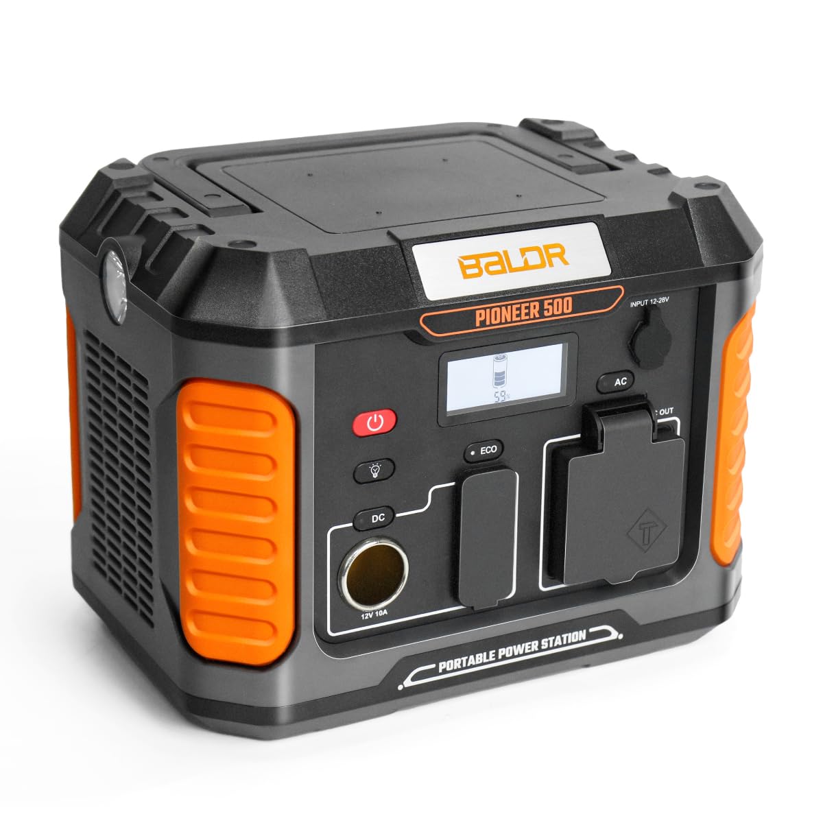 Photo 1 of BALDR Portable Power Station, 500W Output, 288Wh Capacity, AC Outlet, USB Ports, Solar Charging Generator for Home Camping Emergency Use.…