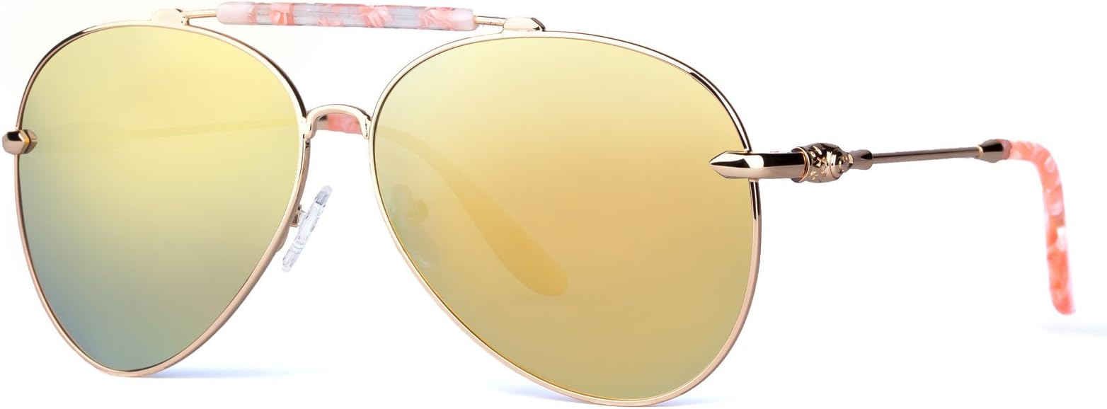 Colossein Oversized Polarized Sunglasses,Ultra Quality Metal Frame,Hand Made Acetate,Suit for Fashion Women