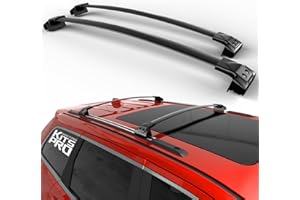 KitsPro 260lb Roof Rack Cross Bars for 2011-2021 Jeep Grand Cherokee (ONLY FIT Factory Grooved Side Rails), Matte Black Heavy Duty Aluminum Cargo Crossbar