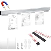 Ticket Rack Magnetic Restaurant Order Holder Slide Check Rack Kitchen Ticket Holder Note and Paper Holder Aluminum Ticket Holder for Restaurant with Strips Bill Orders Display Rail for Kitchen