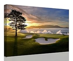 chenchenArt Pebble Beach Golf Course Wall Art
