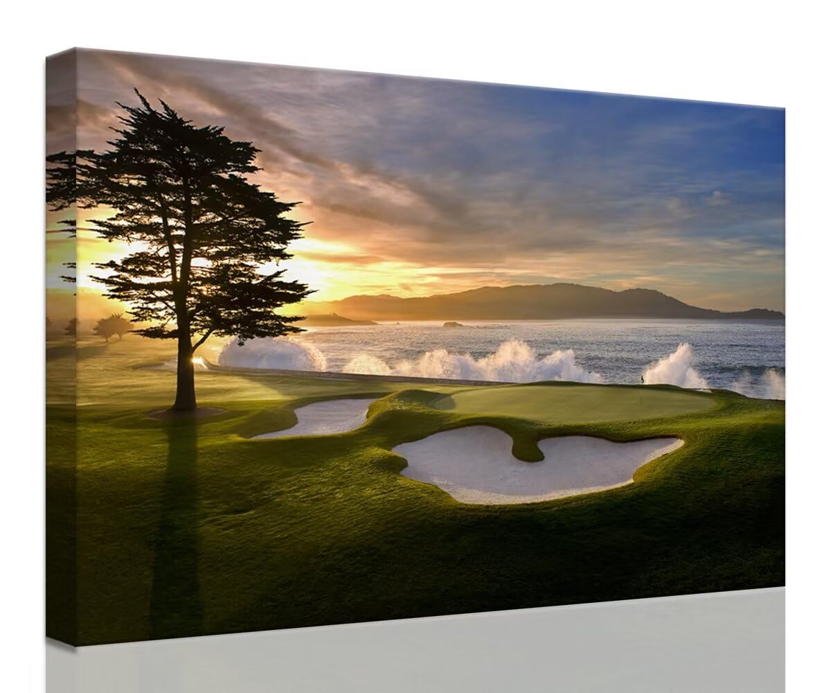 chenchenArt Pebble Beach Golf Course Wall Art
