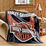 Collections Etc - Harley Davidson Fleece Throw Blanket