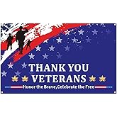 ANFEST Veterans Day Decorations, Thank You Veterans Day Banner, Outdoor Patriotic Soldier Banner, Patriotic Sign for Yard