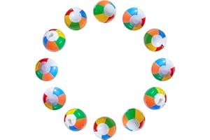 Jishi Mini Beach Balls Bulk 12-Pack 8" Kids Pool Toys Inflatable Pool Floats Water Toys, Hawaiian Luau Party Decorations Toddler Summer Games, Blow Up Swimming Pool Party Favors Birthday Gift Supplies