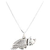 Jewelry Trends Horned Barn Owl Bird Sterling Silver Animal Pendant Necklace 18"