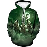 WHNBCW Novelty Wolf Hoodie Funny Animal Graphic Sweatshirts