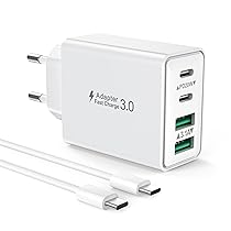Caricatore USB C with 2M Cavo USBC Rapido Presa Caricabatterie for iPhone 16 15 Pro Max Plus, iPad, Samsung Galaxy S25, S24, 40W 4-Porto Spina USB Multiplo Alimentatore Adattatore Carica