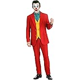 Dark Comedian Men's Costume | Adult Clown Costume Suit with Jacket, Shirt, Vest and Pants for Halloween