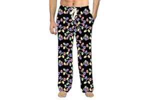 Soophiea Mens Christmas Halloween Pajama Pants Sleep Bottoms Pj Pants with Pockets