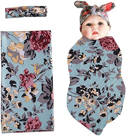 Swaddle Sack,Newborn Baby Boys Girls Sleep Blanket with Bow Headband Set Infants Receiving Blankets