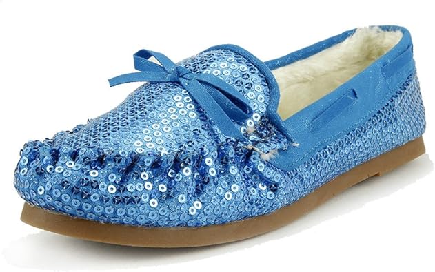 The Doll Maker Shearling Glitter Moccasin-Grape
