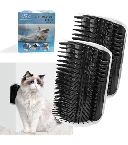 Rascador De Esquina Para Gatos Con Cepillo De Masaje - Silicona, Protector De Muebles, Hierba Gatera
