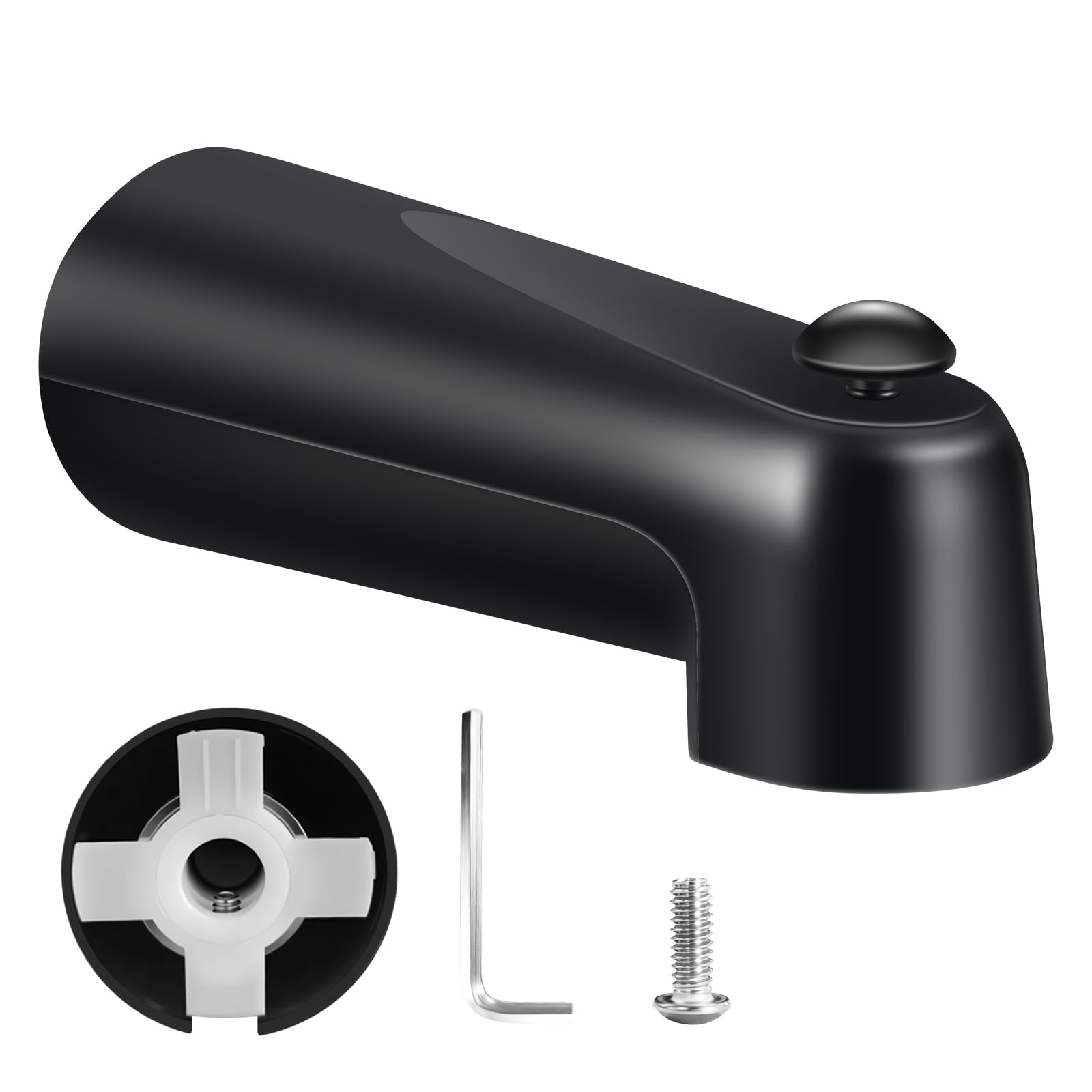 Photo 1 of ?7 Inch Slip on Tub Spout with Diverter, for 1/2" Copper Water Tube (5/8" Diameter), Bathtub Faucet Spout Compatible with Moen 3839/Moen 3853 Tub Faucet, 5/32" Hex Wrench (Matte Black)