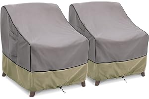 BRIVIC Patio Furniture Covers Waterproof for Chair, Outdoor Lawn Chair Covers Fits up to 33W x 34D x 31H inches(2Pack), Grey